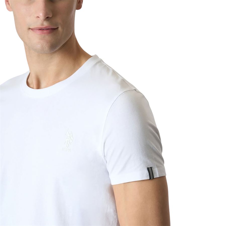 T-shirt a maniche corte da uomo in cotone stretch con logo U.S. Polo Assn | US41154007100